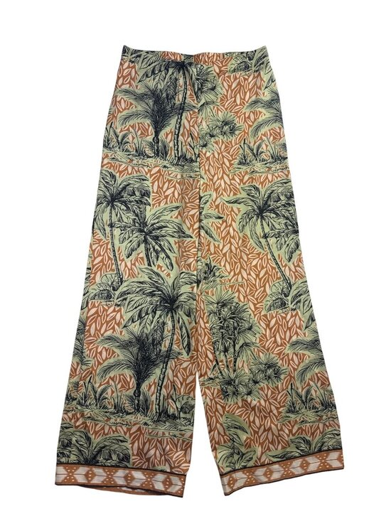 Rachel Zoe Pants - Rachel Zoe Wide Leg Palazzo Pants Women's M Tropical Palm Tree Resortwear